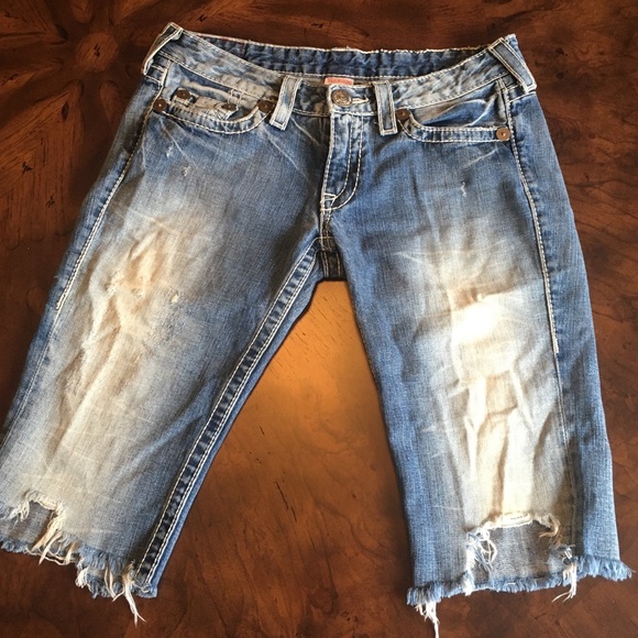 True Religion Bobby Big T Denim Shorts ~ 30 - Picture 2 of 16
